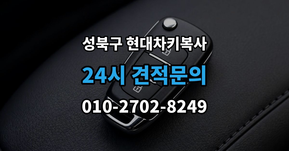 성북구 동선동1가 현대 차키 복사 출장 안내 - 열쇠 모양이 같아도 작동이 다른 사례들