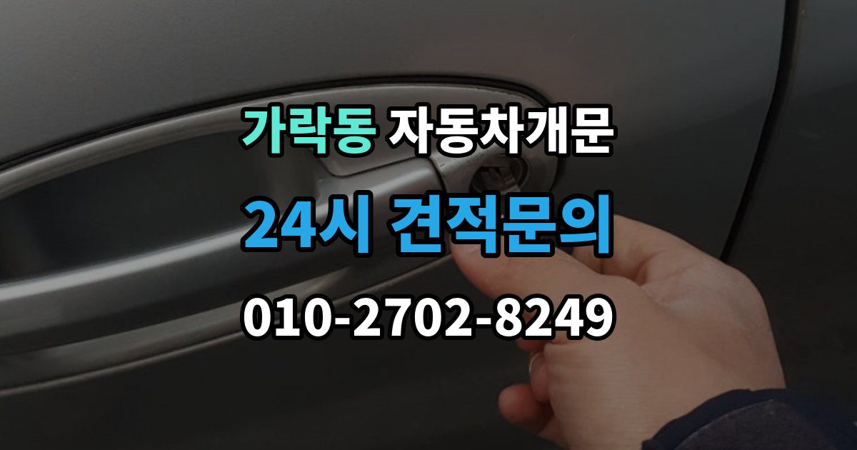 가락동 차 문 잠겼을 때 아이나 반려동물이 안에 있을 때 우선순위