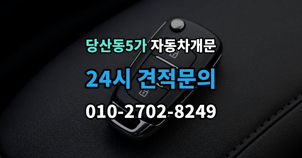 당산동5가 차 문 잠겼을 때 문은 열려도 시동이 안 걸릴 때 구분법