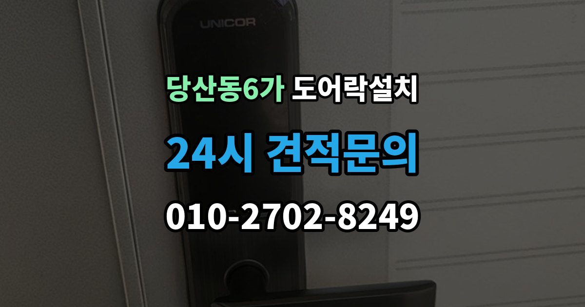 당산동6가 도어락 설치 오래된 문에 새 도어락을 달 때 변수 정리