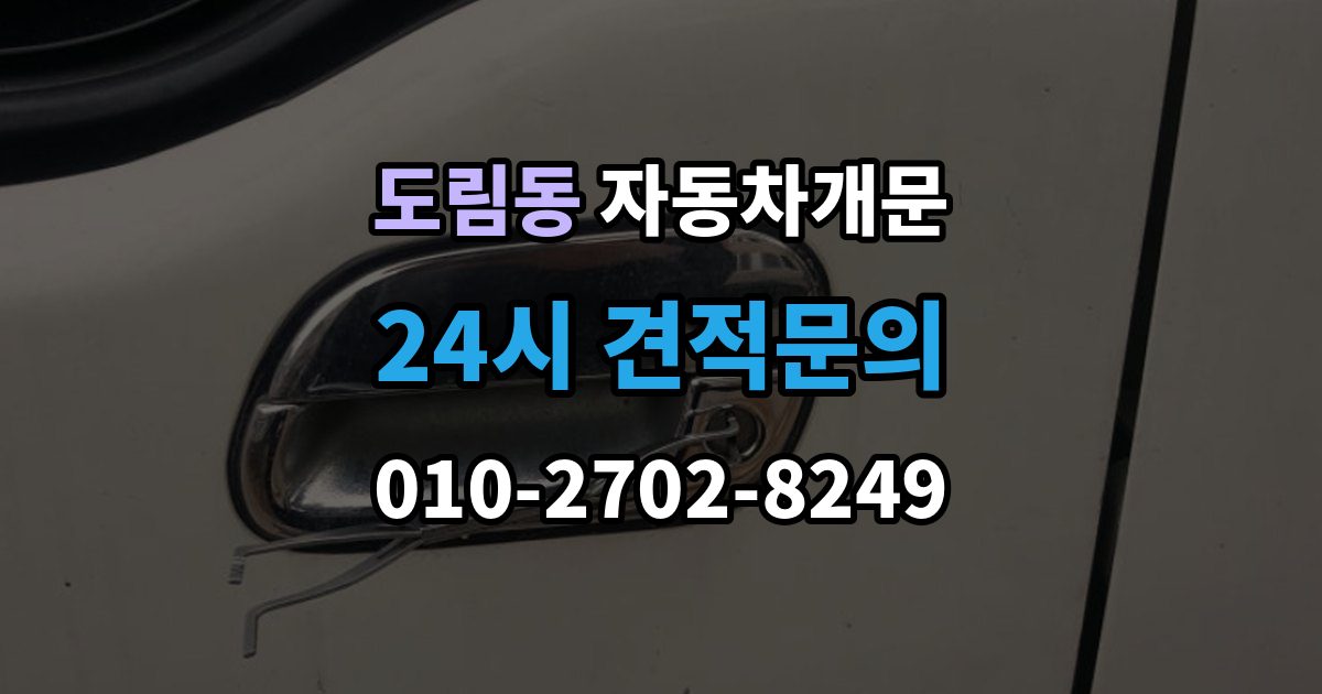 영등포구 도림동 자동차 문 잠김 스마트키 인식 불량으로 인한 잠김 사례