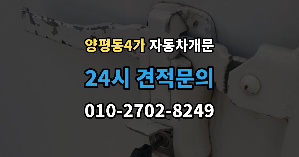 양평동4가 차 문 잠겼을 때 문은 열려도 시동이 안 걸릴 때 구분법