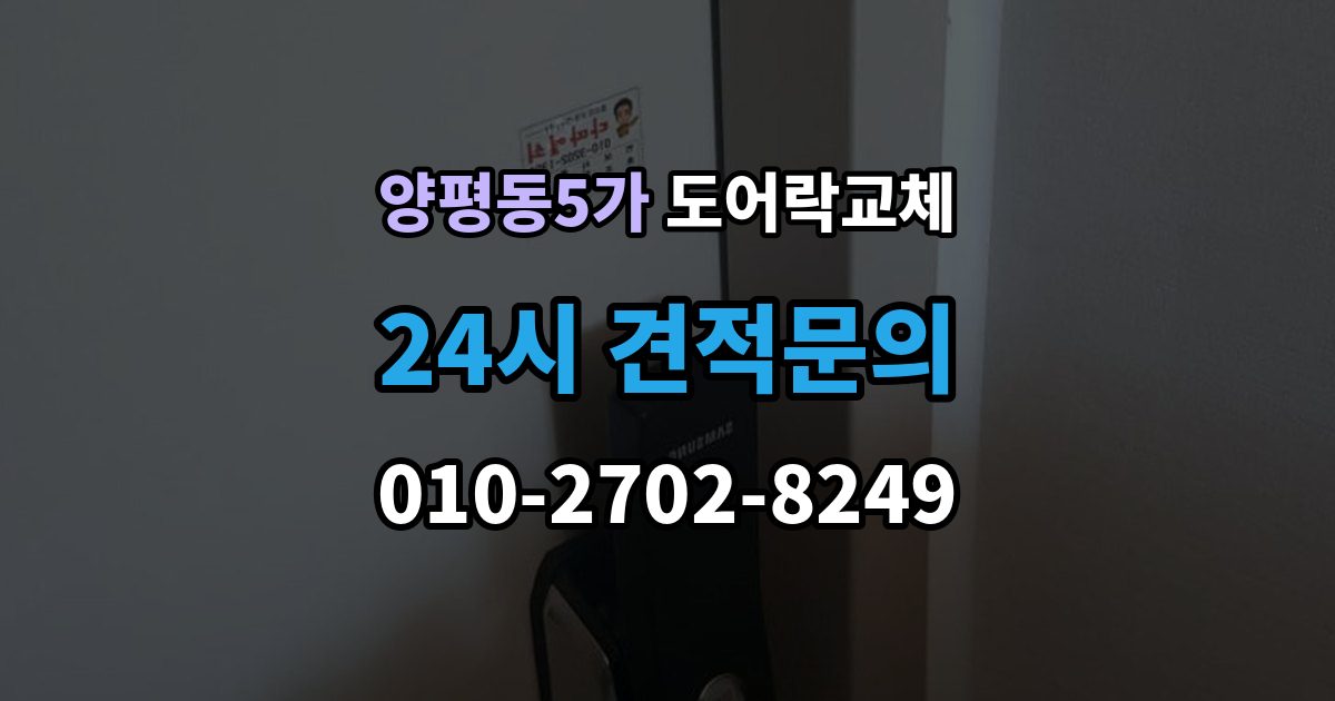양평동5가 도어락 교체 푸시풀로 바꾸면 좋은 집과 아닌 집