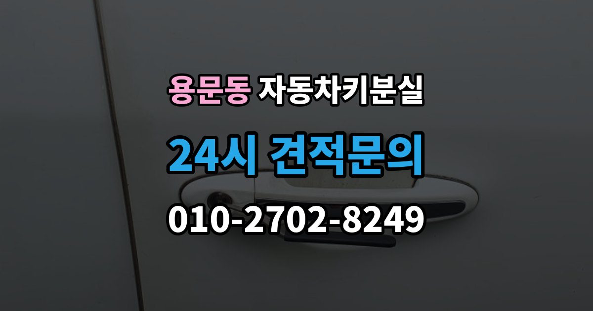 용산구 용문동 자동차키 분실 예비키가 없을 때의 선택지