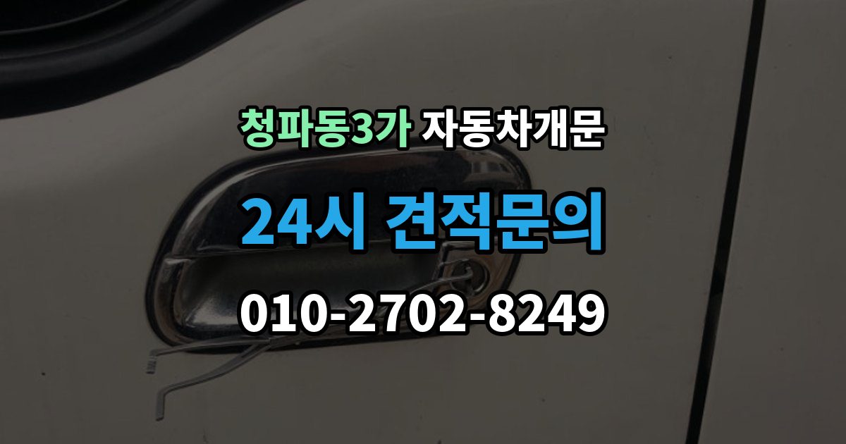 청파동3가 자동차 문 잠김 리모컨 오작동과 실제 잠김 구분하기