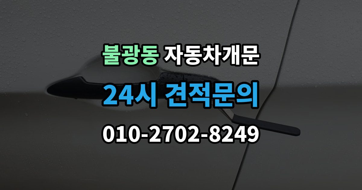 불광동 차 문 잠겼을 때 아이나 반려동물이 안에 있을 때 우선순위