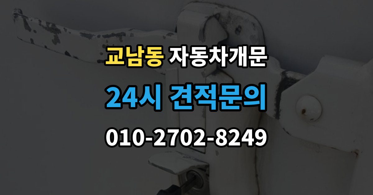 교남동 차 문 잠겼을 때 아이나 반려동물이 안에 있을 때 우선순위