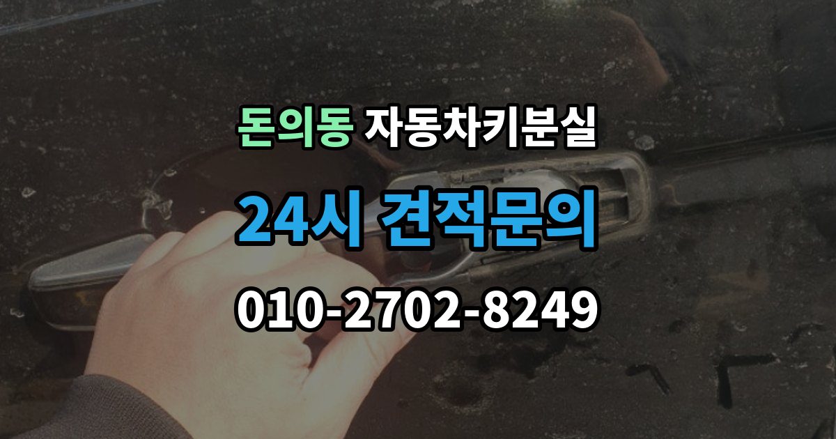 돈의동 자동차키 분실 무리하게 열면 안 되는 이유