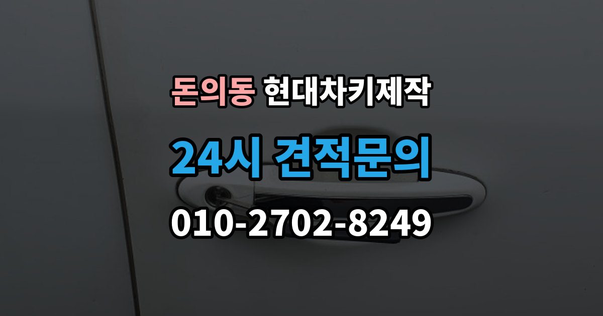돈의동 현대 차키 제작 중고차 구매 뒤 리모콘 작동 점검