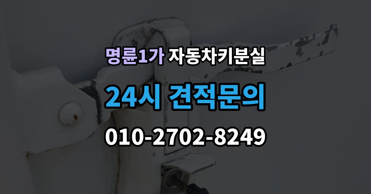 명륜1가 자동차키 분실 보험 긴급출동으로 해결 가능한 상황은