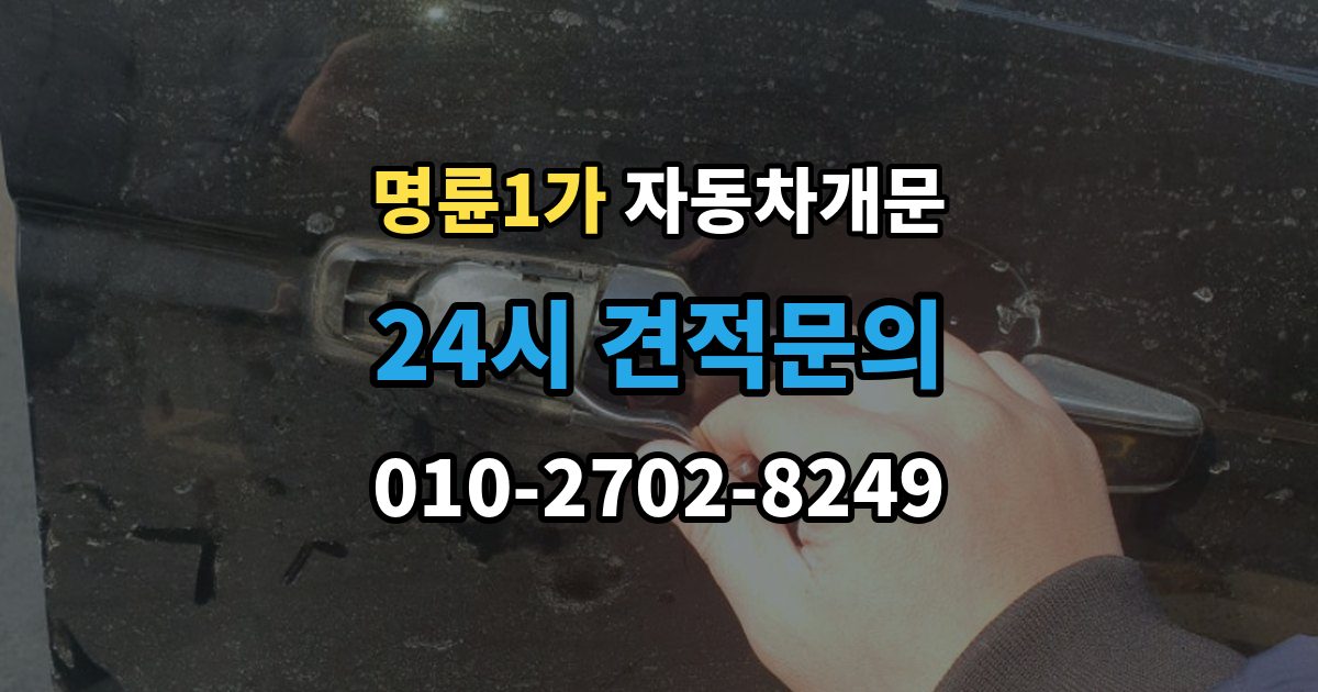 명륜1가 차 문 잠겼을 때 지하주차장에서 잠겼을 때 대응 순서