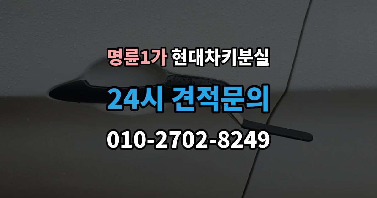 명륜1가 현대 차키 분실 출장 안내 - 문이 잠긴 상태에서 먼저 할 일