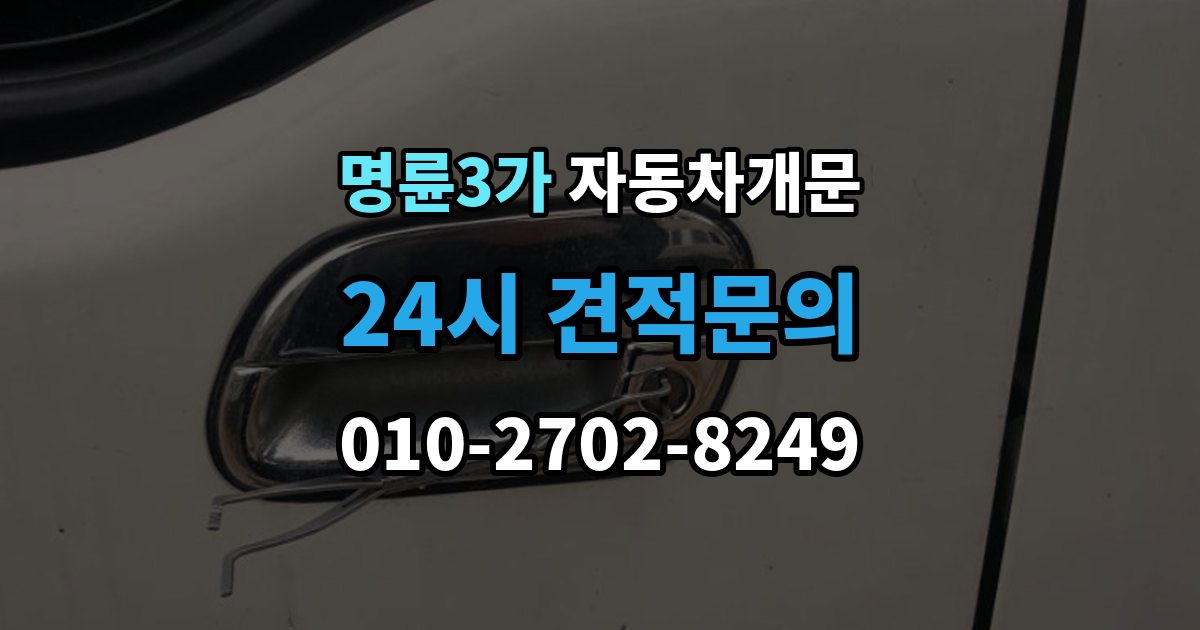 명륜3가 차 문 잠겼을 때 잠금 해제 후 재발생 방지하는 습관