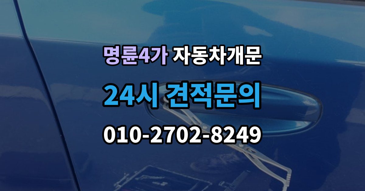 명륜4가 자동차 문 잠김 잠금 상태를 스스로 점검하는 방법