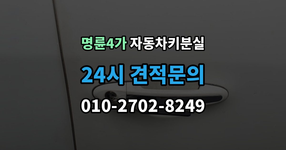 명륜4가 자동차키 분실 문을 여는 방식별 장단점