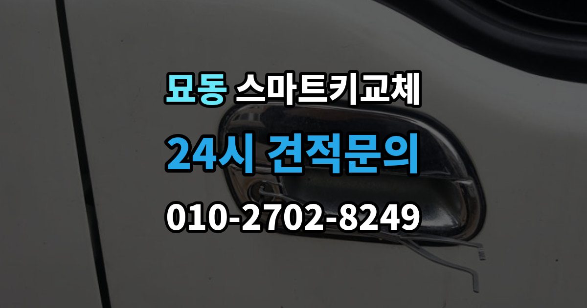 묘동 스마트키 교체 버튼 반응이 둔할 때 점검할 항목