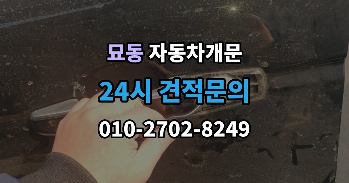 묘동 자동차 문 잠김 긴급출동 서비스와 비교했을 때 차이
