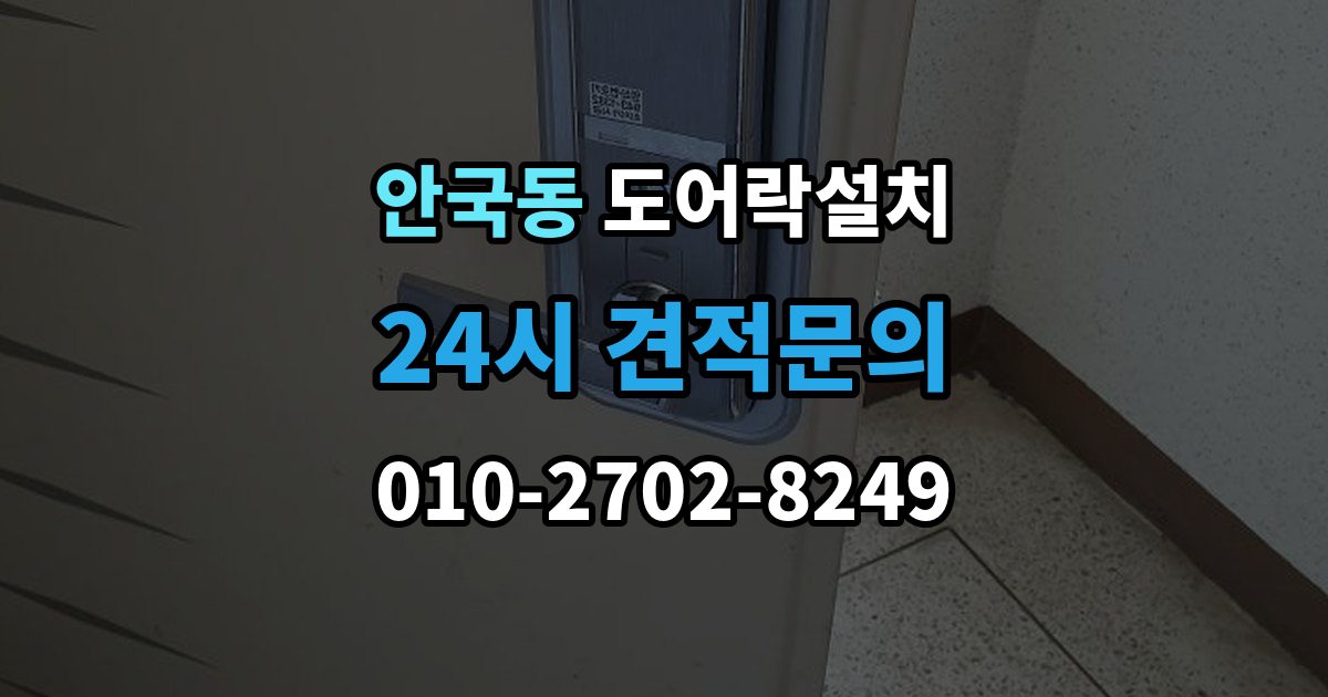 안국동 도어락 설치 문이 닫히기 전에 잠기는 증상 해결