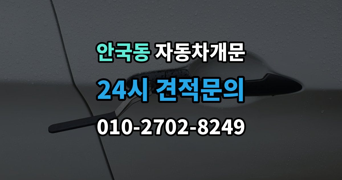안국동 자동차 문 잠김 차량 내부에 사람이 있을 때 우선 조치