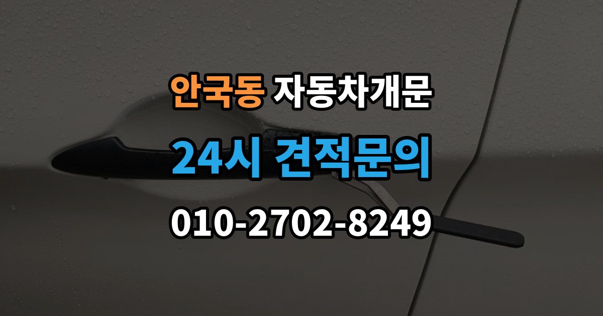 안국동 차 문 잠겼을 때 문은 열려도 시동이 안 걸릴 때 구분법