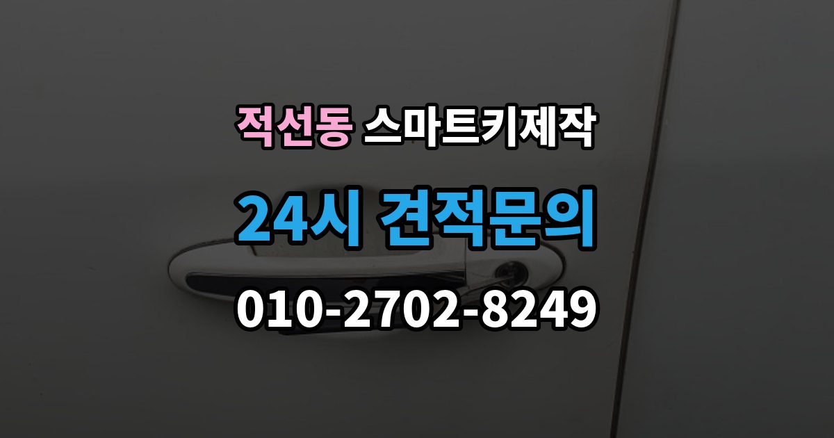 적선동 스마트키 제작 칩 손상 의심 시 점검 포인트