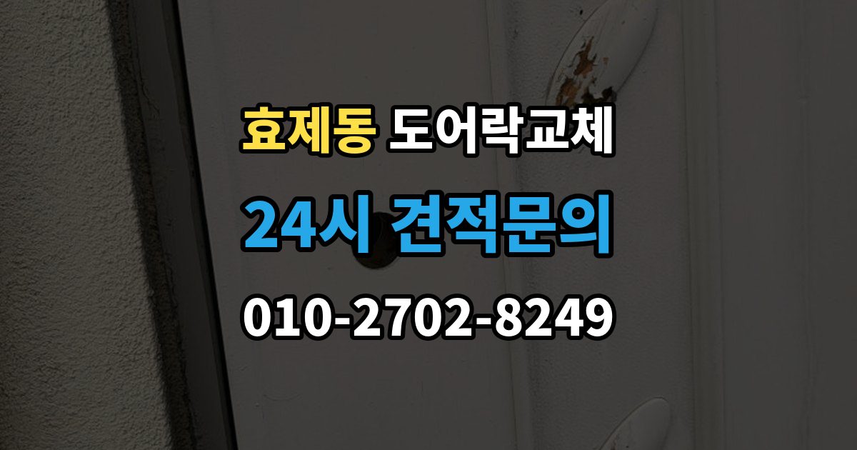 효제동 도어락 교체 20년 넘은 아파트 현관문 교체 사례에서 배우는 것