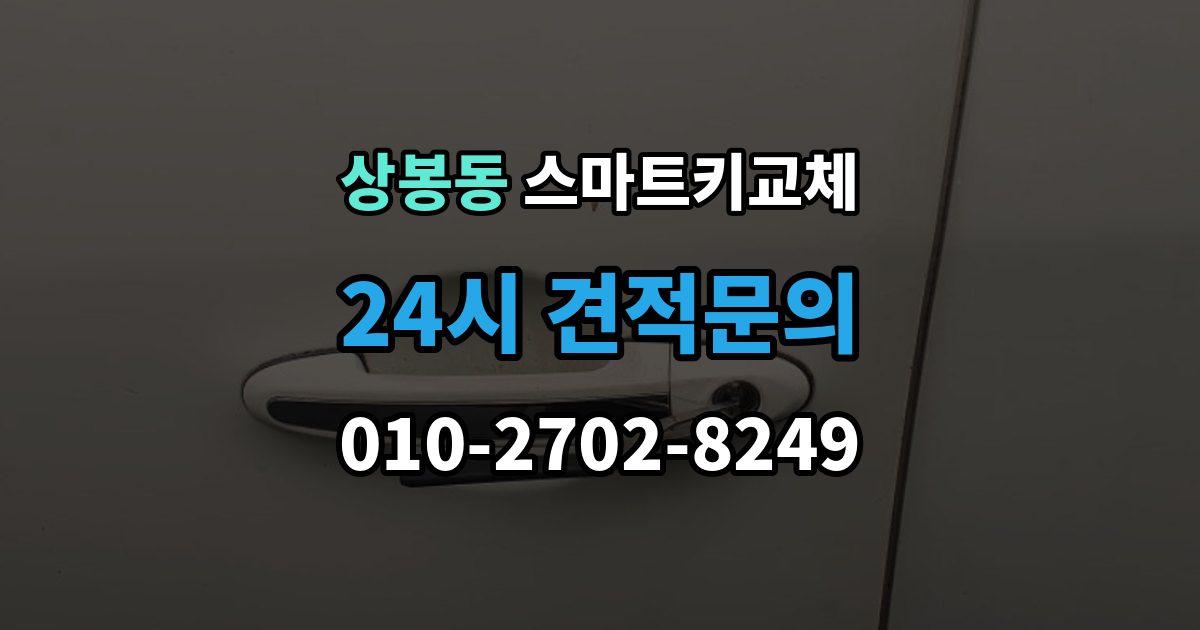 중랑구 상봉동 스마트키 교체 차량 인수 시 키와 등록 정보 함께 확인하기