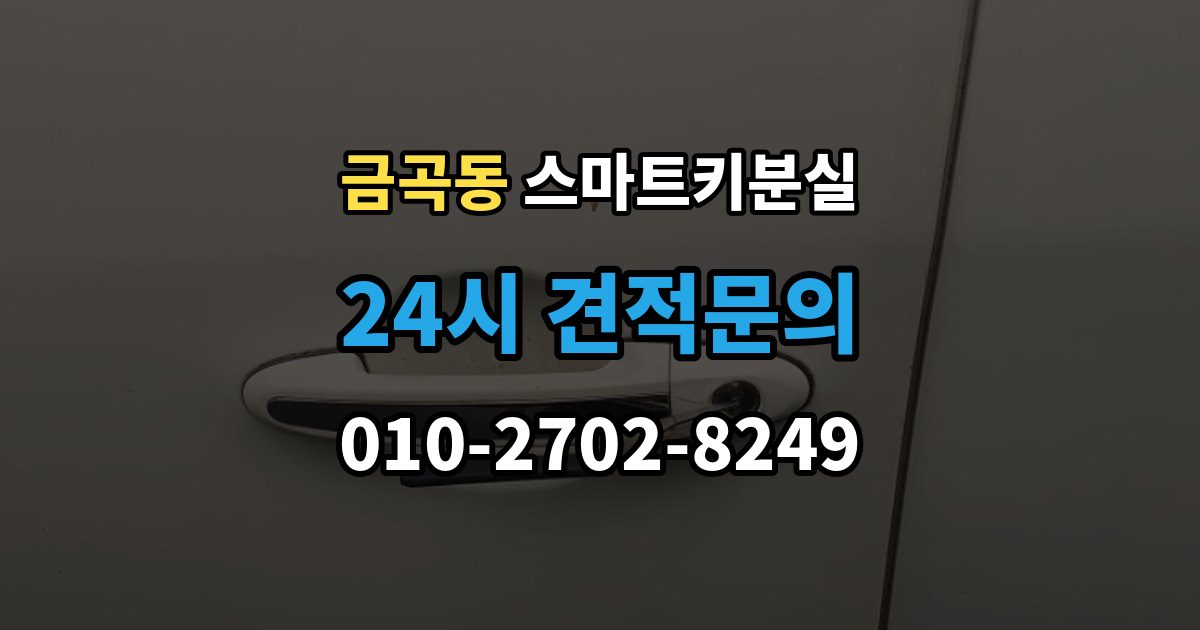 검단구 금곡동 스마트키 분실 등록 시간과 진행 절차 알아보기