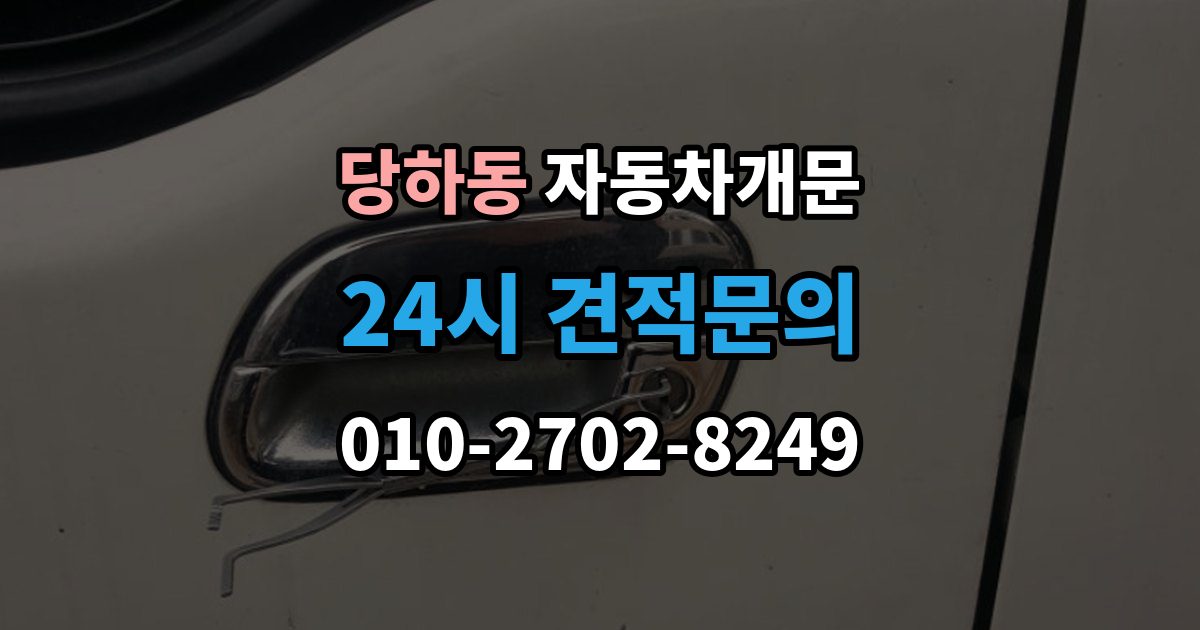 검단구 당하동 자동차 문 잠김 차량 파손 걱정 없이 여는 기준