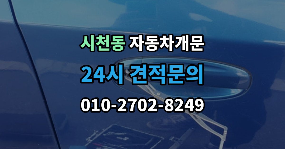 시천동 차 문 잠겼을 때 문은 열려도 시동이 안 걸릴 때 구분법