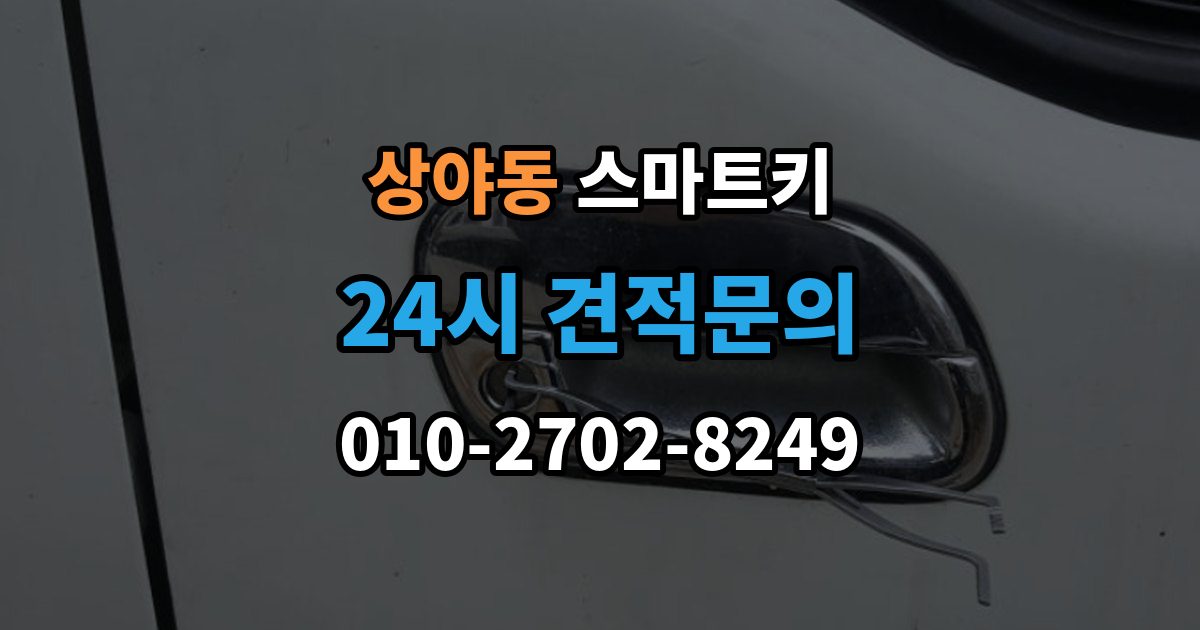 상야동 스마트키 분실 후 당황하지 않으려면 확인할 것