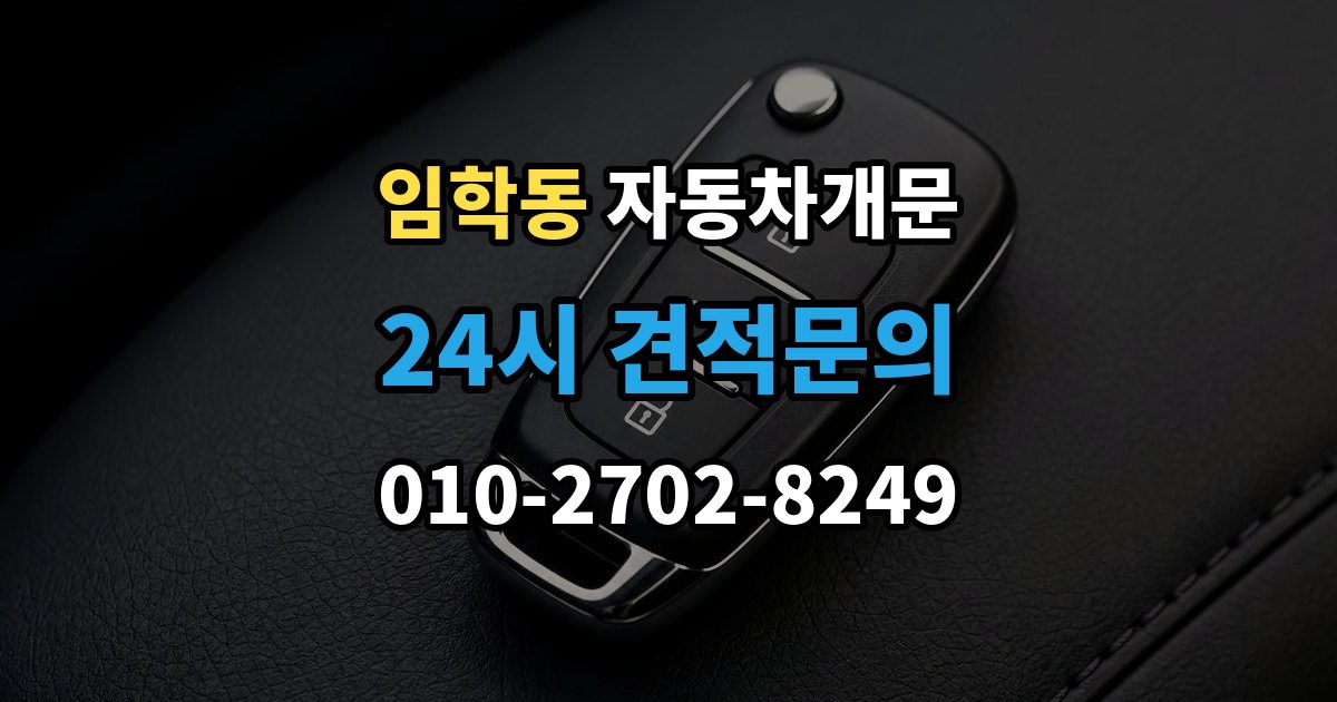 임학동 차 문 잠겼을 때 보험사 긴급출동과 전문업체 비교