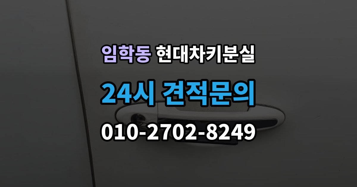 임학동 현대 차키 분실 출장 안내 - 세단형과 SUV형에서 절차가 달라지는 지점