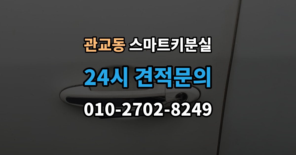 관교동 스마트키 분실 잠금 해제 전에 알아둘 안전 수칙