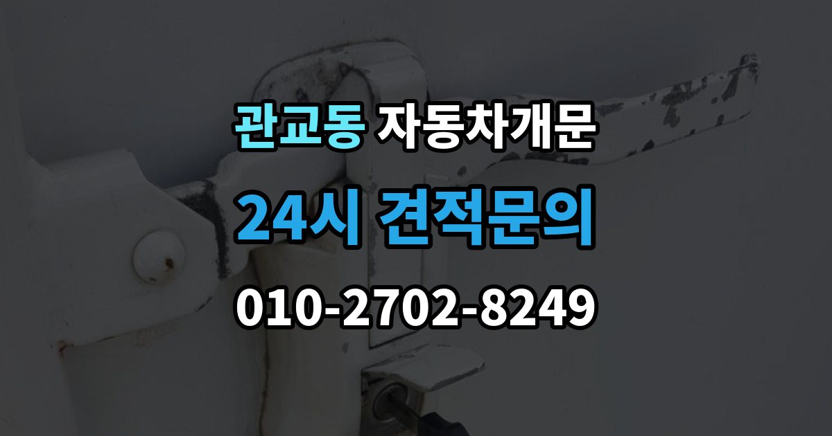관교동 자동차 문 잠김 장기 주차 중 발생했을 때 확인할 것