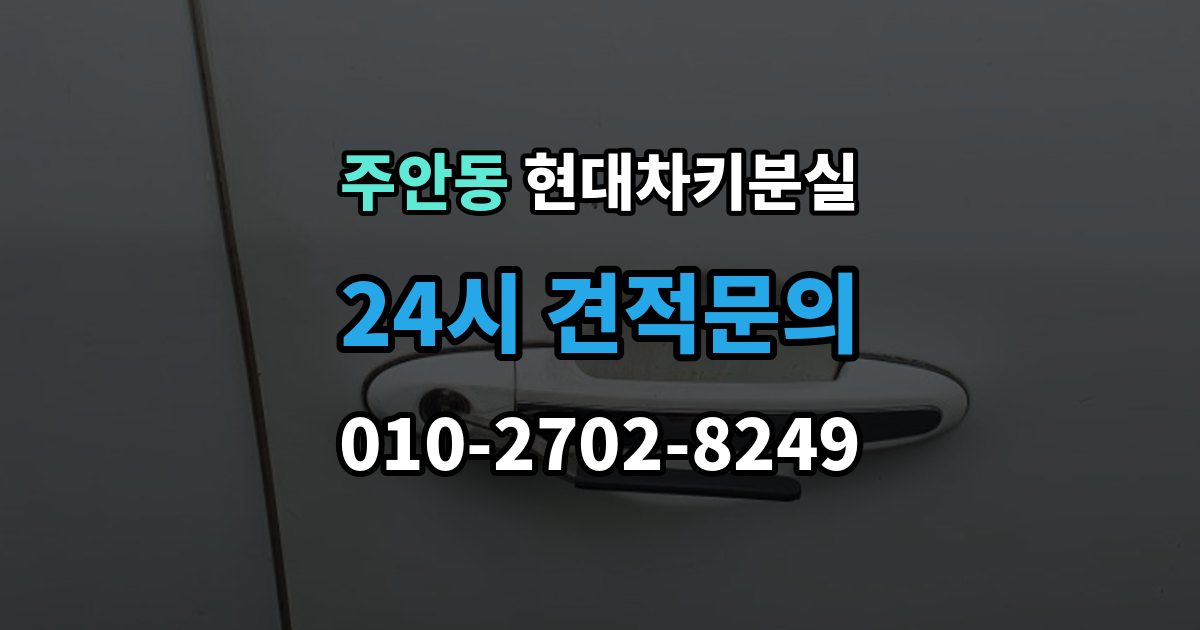 주안동 현대 차키 분실 출장 안내 - 도어락은 반응하는데 시동이 멎칠 때