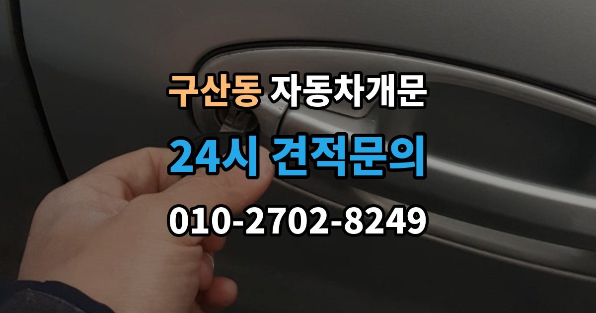 부평구 구산동 차 문 잠겼을 때 차량 손상 없이 진행되는지 확인하는 기준