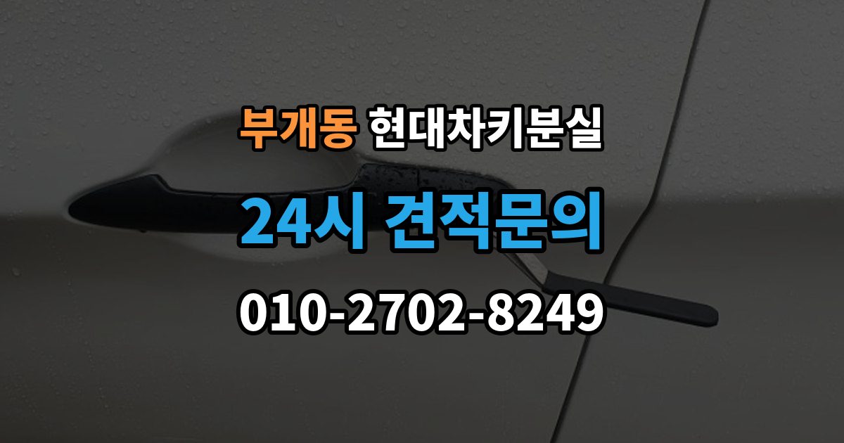 부개동 현대 차키 분실 출장 안내 - 딜러센터와 전문업체 진행 방식 비교