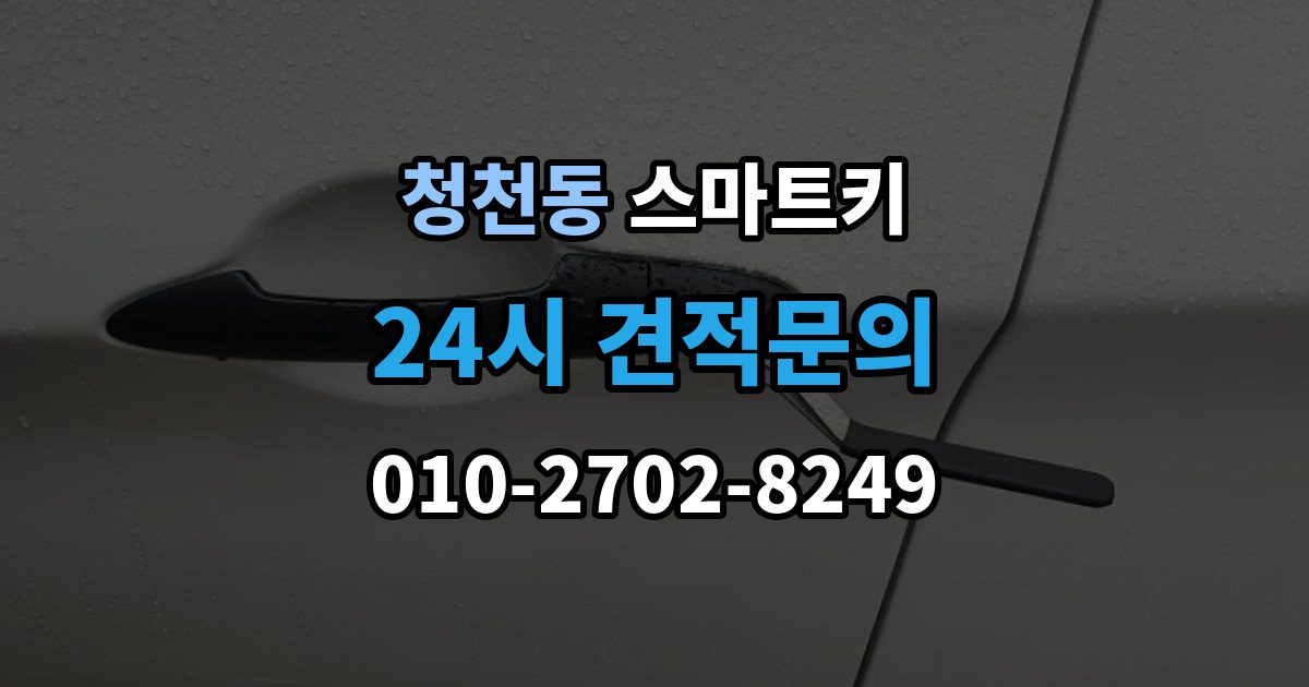 청천동 스마트키 관리 비용을 아끼는 현실적인 방법