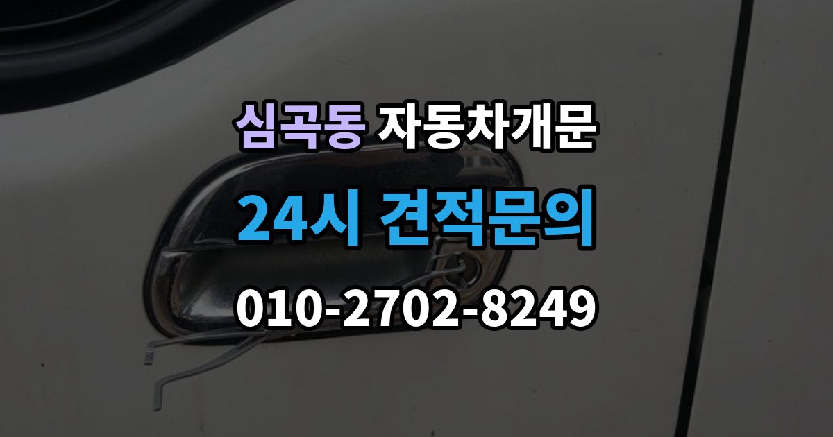 서해구 심곡동 자동차 문 잠김 리모컨 오작동과 실제 잠김 구분하기