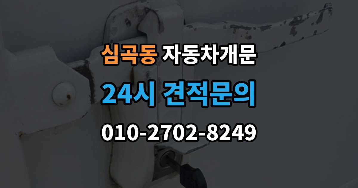 서해구 심곡동 차 문 잠겼을 때 차량 손상 없이 진행되는지 확인하는 기준