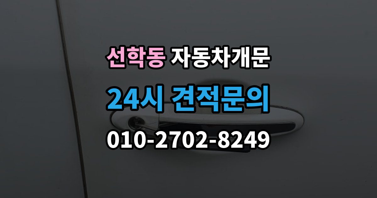 선학동 자동차 문 잠김 스마트키 인식 불량으로 인한 잠김 사례