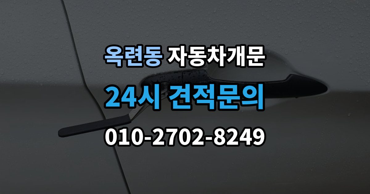 옥련동 자동차 문 잠김 긴급출동 서비스와 비교했을 때 차이