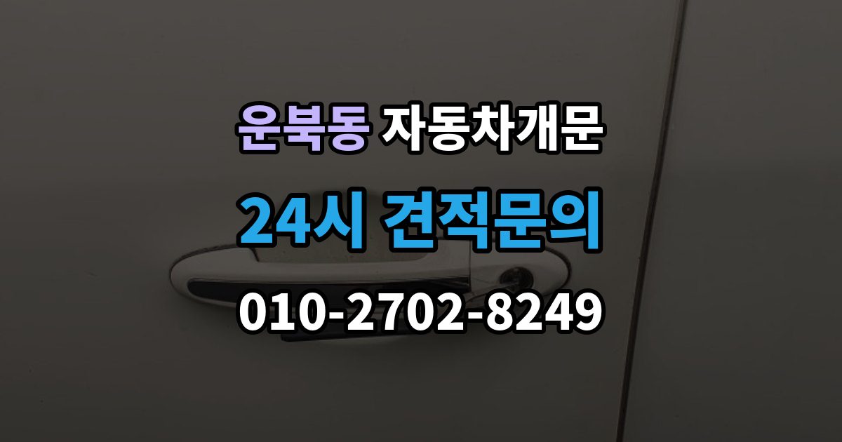 운북동 자동차 문 잠김 차량 내부에 사람이 있을 때 우선 조치