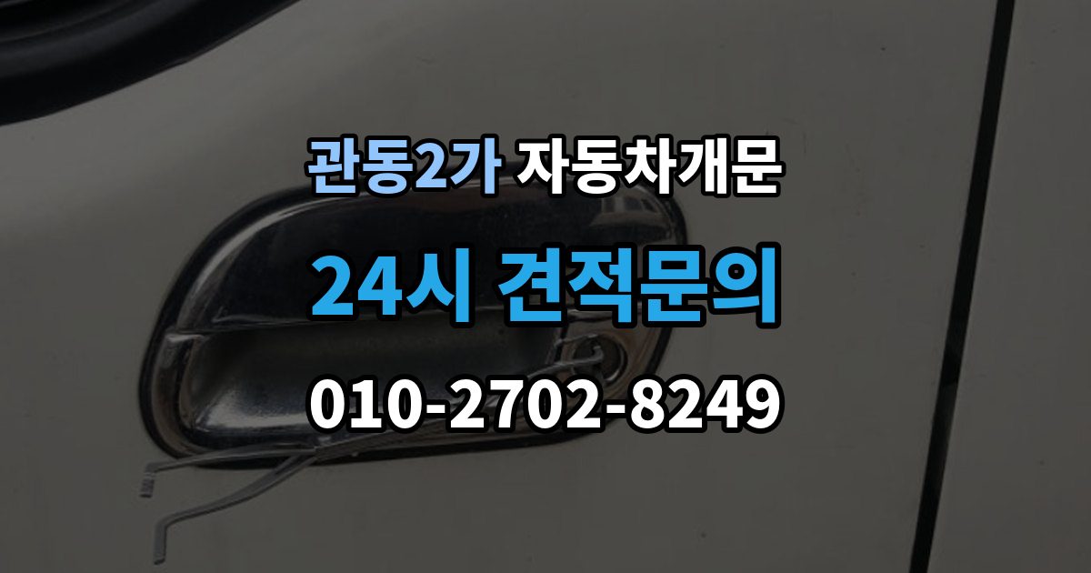 관동2가 차 문 잠겼을 때 보험사 긴급출동과 전문업체 비교
