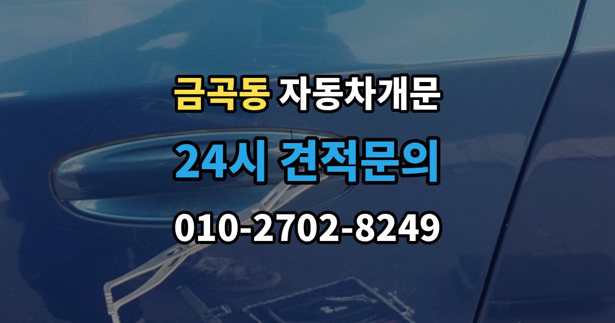 제물포구 금곡동 자동차 문 잠김 문 열림 후 재잠김을 막는 점검 포인트