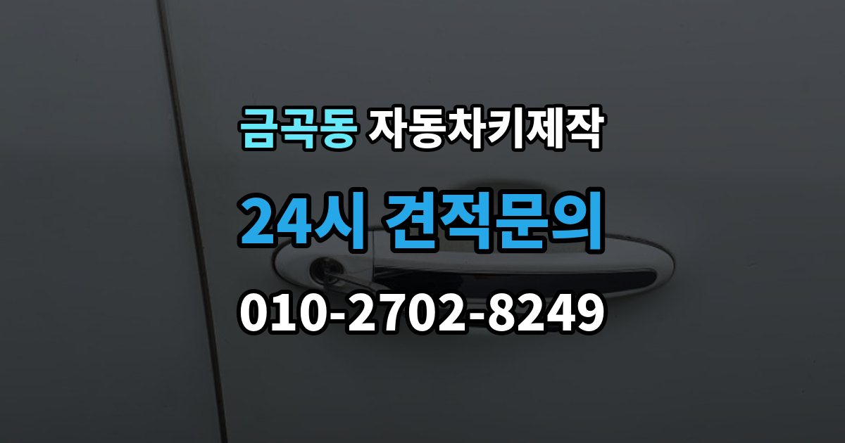 제물포구 금곡동 자동차키 제작 신분 확인이 필요한 이유와 준비 서류