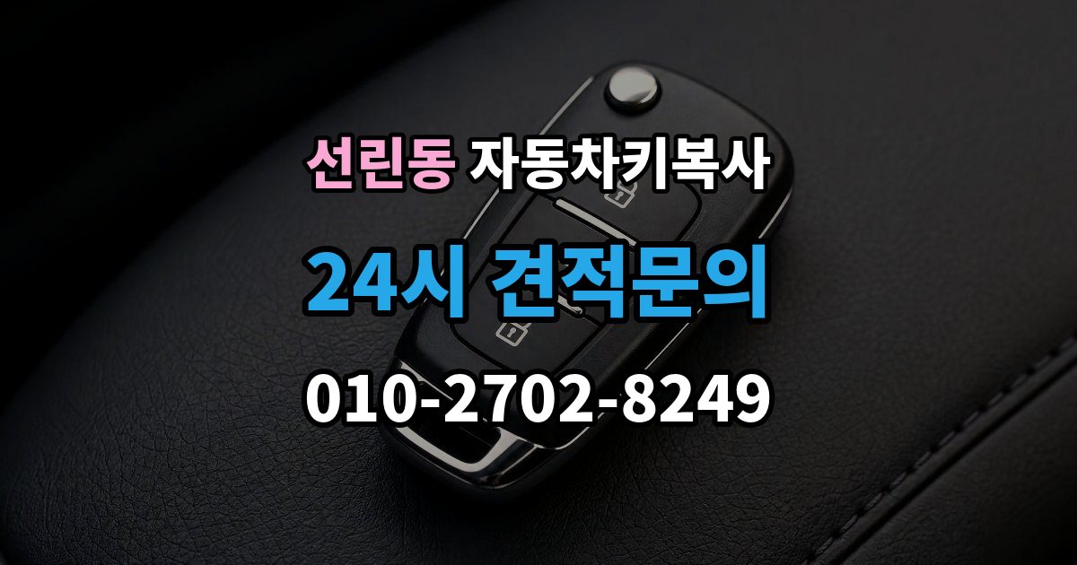 선린동 자동차키 복사 차량 문만 열 수 있는 키가 필요한 경우