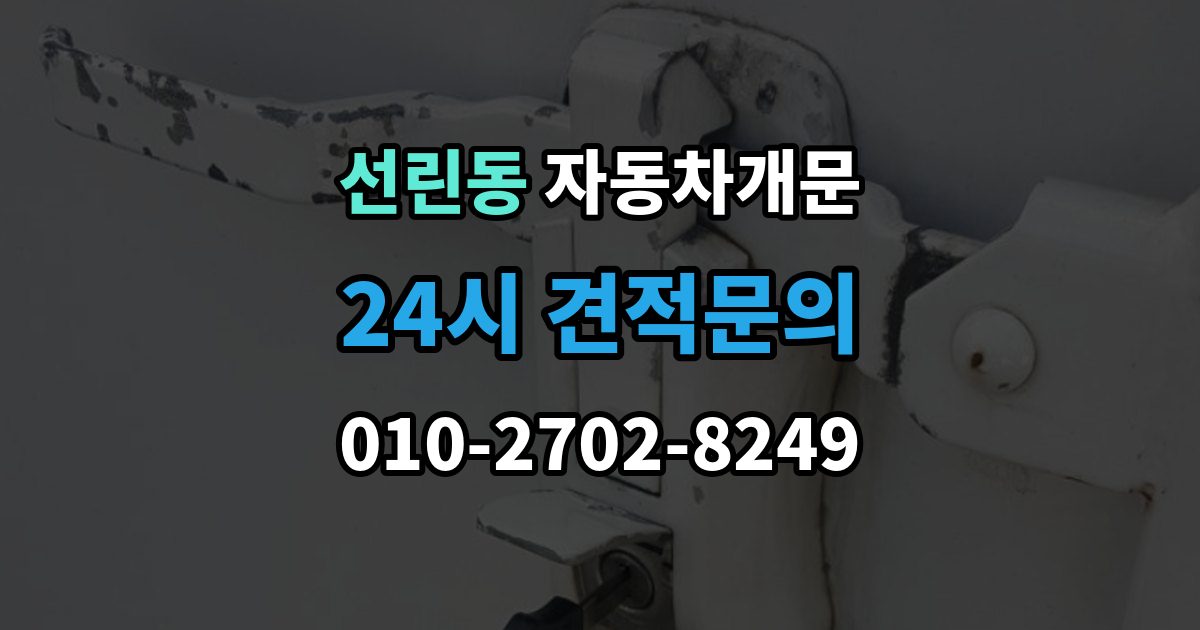 선린동 차 문 잠겼을 때 창문이 살짝 열려 있을 때 대처법