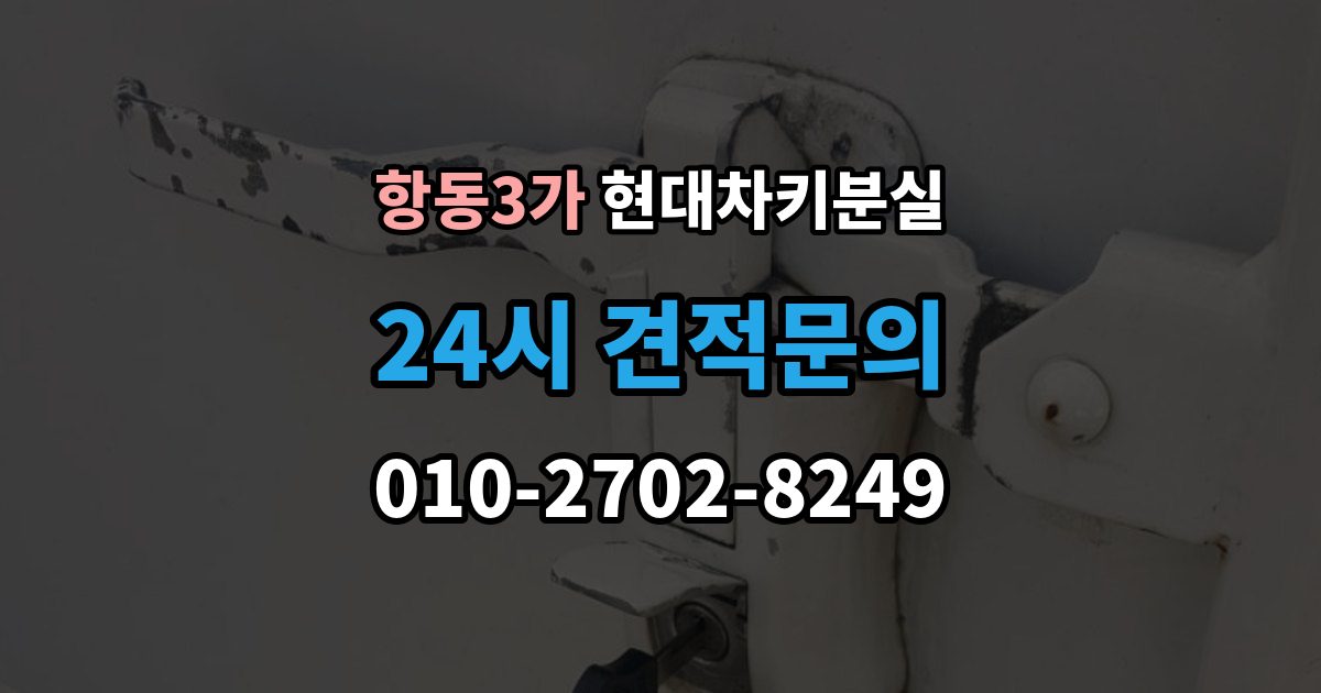 항동3가 현대 차키 분실 출장 안내 - 차 안에 두고 나온 경우와 실제 분실 구분법